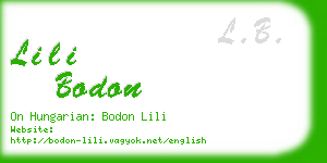 lili bodon business card